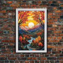 Carregar imagem no visualizador da galeria, Fall Wall Art, Abstract Nature Print, Forest Wall Art, Canvas Print, Wall Hanging, Portrait Art, Dining Room Decor, Moving Gift, Room Decor