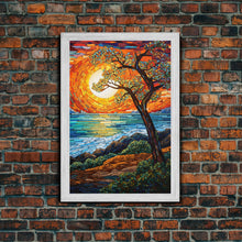 Load image into Gallery viewer, Beach Art, Sunset, Abstract Art, Ocean Wall Art, Canvas Print, Wall Hanging, Portrait Art, Gift For Her, Kitchen Wall Decor, Farmhouse Art