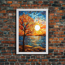 Carregar imagem no visualizador da galeria, Abstract Art, Tree Wall Art, Ocean Wall Art, Sunset, Canvas Print, Wall Hanging, Portrait Art, Nature Print, Office Decor, Entryway Prints