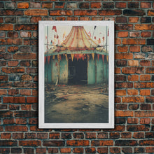 Carregar imagem no visualizador da galeria, Carnival Art, Circus Tent, Minimalist Art, Canvas Print, Wall Hanging, Portrait Art, Creepy Wall Decor, Spooky Art Print, Modern Prints