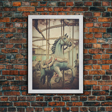 Carregar imagem no visualizador da galeria, Abandoned Circus, Carousel Art, Carnival Art, Canvas Print, Wall Hanging, Portrait Art, College Dorm Decor, Gaming Wall Decor, Office Art