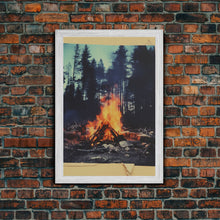 Carregar imagem no visualizador da galeria, Camp, Outdoors Art, Campfire, Nature Wall Art, Canvas Print, Wall Hanging, Portrait Art, Friendship Gift, Modern Office Art, Bookshelf Decor