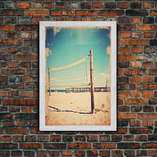 Load image into Gallery viewer, Beach, Volleyball, Beach Decor, Sports Art, Canvas Print, Wall Hanging, Portrait Art, Volleyball Mom, Tiny House Decor, Family Gift