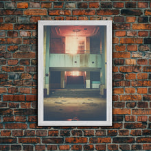 Carregar imagem no visualizador da galeria, Abandoned Building, Retro Wall Canvas Print, Wall Hanging, Portrait Art, Volleyball Mom, Tiny House Decor, Family Gift, Spooky Room Decor