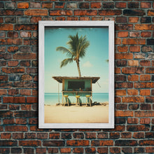 Load image into Gallery viewer, Beach Wall Art, Palm Tree Wall Art, Tropical Art, Canvas Print, Wall Hanging, Portrait Art, Anniversary Gift, Above Bed Art, Bedroom Prints