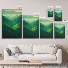 Load image into Gallery viewer, Emerald Green Landscape, Rolling Hills of Ireland, Framed Canvas Print, Ready To Hang Framed Wall Art, Living Room Wall Hanging