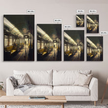 Load image into Gallery viewer, Still life on a subway, train art, framed canvas print