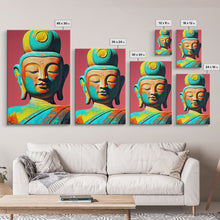 Cargar imagen en el visor de la galería, Colorful rainbow Buddha, framed canvas print zen wall art