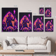 Carregar imagem no visualizador da galeria, Tabletop RPG pixel art, Human Warlock Art, framed canvas print, framed game room decor