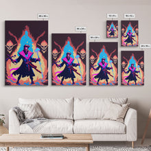 Carregar imagem no visualizador da galeria, Tabletop RPG pixel art, Human Necromancer Art, framed canvas print, framed game room decor