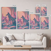 Carregar imagem no visualizador da galeria, Cute Arctic Fox Art, animal prints, framed canvas print wall art, vaporwave aesthetic soothing art