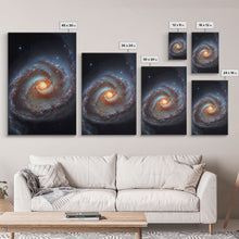 Load image into Gallery viewer, Close up view of a spiral galaxy, space art, framed canvas print, astronomy art