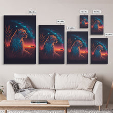 Cargar imagen en el visor de la galería, Cheetah Art Print, Framed Canvas Print, Leopard Art, Leopard Print, Retro Synthwave Art, Cheetah Wall Art, Cheetah Painting