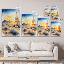 Load image into Gallery viewer, Arizona Desert canvas wall art Cactus print Farmhouse wall decor Nature wall art Wilderness Southwestern Wall Art Cactus canvas