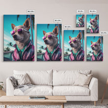 Cargar imagen en el visor de la galería, Chihuahua Wall Print, Dog Pink Sunglasses, Dog Wall Art, Animal Art, Funny Wall Art, Framed Wall Art, Framed Canvas, Wall Print, Wall Canvas