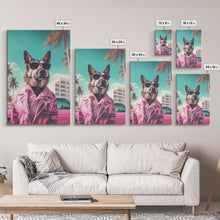 Carregar imagem no visualizador da galeria, German Shepherd Pink Suit Wall Print, Animal Wall Art, Dog Portrait, Dog Art Print, Framed Wall Art, Framed Canvas, Wall Print, Wall Canvas