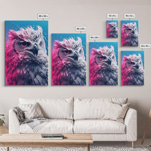 Load image into Gallery viewer, Bird Wall Print, Animal Art Print, Animal Portrait, Pink Art, Wildlife Art, Owl Art, Framed Wall Art, Framed Canvas, Wall Print, Wall Canvas