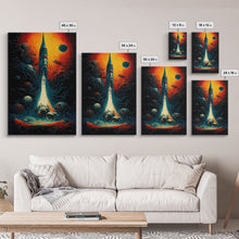 Load image into Gallery viewer, Cosmic Horror Space Exploration Poster Canvas Print, Scifi Wall Art, ready to hang wall art