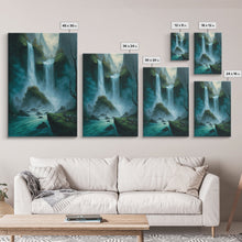 Carregar imagem no visualizador da galeria, Fantasy Waterfall Oil Painting Canvas Print, Framed Canvas Art, Living Room Wall Decoration
