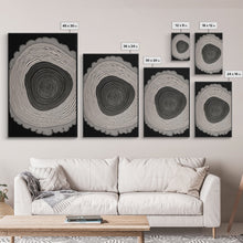 Carregar imagem no visualizador da galeria, Framed Canvas Print Wall Art, Grunge Forest Tree Rings, Abstract Illustrations, Modern Art, Nordic Decor for Bedroom, Tree Cross Section
