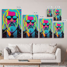Carregar imagem no visualizador da galeria, Businessman Odin Pop Art Movie Poster Art, Norse Mythology, Wall Art, Framed Canvas Print, Futuristic Portrait of Odin, WPAP Style
