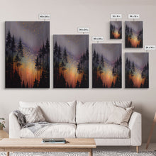Carregar imagem no visualizador da galeria, Abstract Pine Canvas Print of Oil Painting, Large Original Textured Fall Pine Forest Painting Contemporary Living Room Wall Art Decor