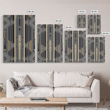 Load image into Gallery viewer, Art Deco Pattern Wall art - Framed Canvas Print - Art Deco - Abstract art - Gold & gray art - MCM Art - Original painting - Geometric art