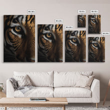 Carregar imagem no visualizador da galeria, Eye Of Tiger, Tiger Portrait, Big Cat Art, Framed Canvas Print, Tiger Photography, Wildlife Photo, Wood Frame Art