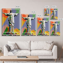 Load image into Gallery viewer, Brazil Travel Poster, Christ The Redeemer, Rio de Janeiro Wall Art, Travel Wall Print, Travel Poster, Travel Wall Art, Canvas Wall Print