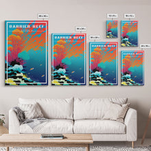 Load image into Gallery viewer, Barrier Reef Art Print, Australia Poster, Queensland Poster, Travel Wall Print, Travel Poster, Travel Wall Art, Canvas Wall Print