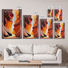 Load image into Gallery viewer, Arizona Artwork, Arizona Poster, Antelope Canyon, Travel Wall Print, Travel Poster, Travel Artwork, Travel Wall Art, Canvas Wall Print