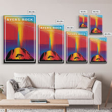 Carregar imagem no visualizador da galeria, Australia Art, Ayers Rock, Australia, Colorful Art, Travel Wall Print, Travel Poster, Travel Artwork, Travel Wall Art, Canvas Wall Print