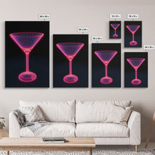 Carregar imagem no visualizador da galeria, 3D Pink Cocktail Wall Art, Pink Wall Decor, 3D Art, Vibrant Art, Minimalist Print, Wall Decor, Canvas Print, Wall Art, Framed Canvas