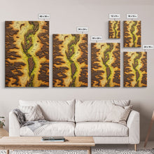 Carregar imagem no visualizador da galeria, Abstract Wall Decor, Yellow Abstract Art, Geography Wall Art, Map Wall Art, Wall Decor, Canvas Print, Wall Art, Framed Canvas