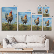 Cargar imagen en el visor de la galería, Farmhouse Art, Rooster Painting, Rooster Wall Art, Country Wall Art, Minimalist Wall Art, Wall Decor, Canvas Print, Wall Art, Framed Canvas