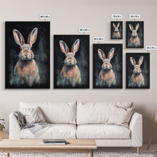Load image into Gallery viewer, Animal Wall Art, Bunny Art Print, Rabbit Wall Decor, Minimalist Wall Art, Wall Decor, Canvas Print, Wall Art, Framed Canvas Art