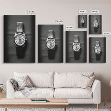 Load image into Gallery viewer, Classic Wrist Watch Wall Art, Watch Art, Watch Face, Black And White, Minimalist Print, Wall Decor, Canvas Print, Wall Art, Framed Canvas