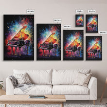 Load image into Gallery viewer, Galaxy Themed Grand Piano Wall Art, Musical Instrument Print, Studio Art, Framed Canvas Print, Piano Art, Baby Grand Piano