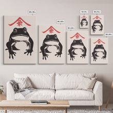 Load image into Gallery viewer, Japan Art Matsumoto Hoji Inspired frog art print Japanese woodblock reproduction Ugly cute toad Print Wabi sabi wall art Vintage