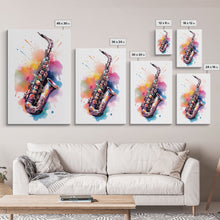 Load image into Gallery viewer, Alto Clarinet Wall Art, Musician Gift, Framed Canvas Print, Clarinet Print, Musical Instrument Art, Gift For Musician, Graffiti Music Art