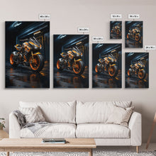 Load image into Gallery viewer, Futuristic Cyberpunk Motorcycle Concept Art, Sport Bike Canvas Print