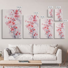 Cargar imagen en el visor de la galería, Cherry Blossom, Japanese Wall Art, Floral Wall Print, Nature Art, Canvas Print, Wall Art, Vertical Art, Modern Home Decor, Gift For The Home
