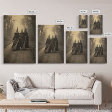 Load image into Gallery viewer, Black And White Art, Witch Wall Decor, Horror Art Print, Gothic Wall Art, Canvas Print, Wall Art, Vertical Print, Home Decor, Wall Decor