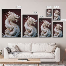 Load image into Gallery viewer, Dragon Art, Sculpture Wall Art, Asian Decor, Canvas Print, Wall Art, Vertical Print, Gift For Couples, Dorm Room Art, Living Room Prints