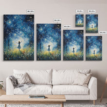 Carregar imagem no visualizador da galeria, Firefly Art, Fantasy Art, Girl In Forest, Teen Girl Room Decor, Canvas Print, Wall Art, Vertical Print, Unique Wall Decor, Engagement Gift