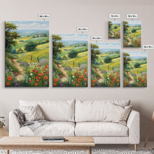 Load image into Gallery viewer, Countryside Wall Art, Wildflowers Wall Art, Meadow Wall Print, Canvas Print, Wall Art, Vertical Art, Country Wall Art, Landscape Art