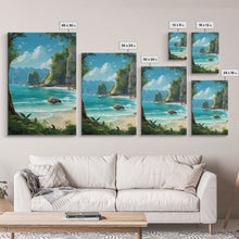 Load image into Gallery viewer, Beach Wall Art, Ocean Print, Seashore Wall Print, Canvas Print, Wall Art, Vertical Art, Birthday Gift, Beach House Wall Decor, Office Prints