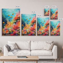 Load image into Gallery viewer, Under The Sea, Canvas Print, Wall Art, Vertical Art, Ocean Nursery Art, Nautical Wall Art, Home Decor Prints, Gift For Friend, Dorm Room Art
