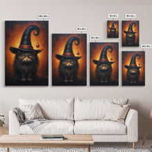Load image into Gallery viewer, Cute Witch's Familiar Cat Halloween Art, Cat Witch, Cat Painting, Cute Cat Print, Halloween Decor