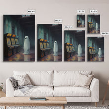 Carregar imagem no visualizador da galeria, Ghost in an Abandoned Arcade, Nostalgia Canvas, Art Canvas Print, Dark Academia, Gothic Retro, Game Room Art, Halloween Decoration